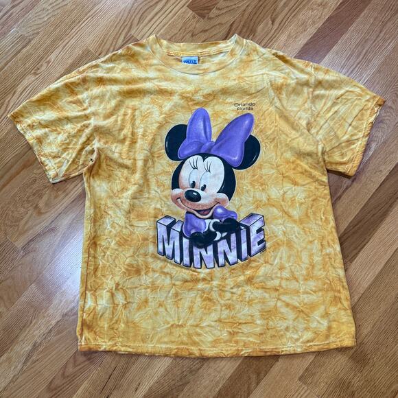 Vintage Tultex T-Shirt Men's X-Large Disney Minnie Mouse Yellow Orlando Florida - Picture 1 of 4